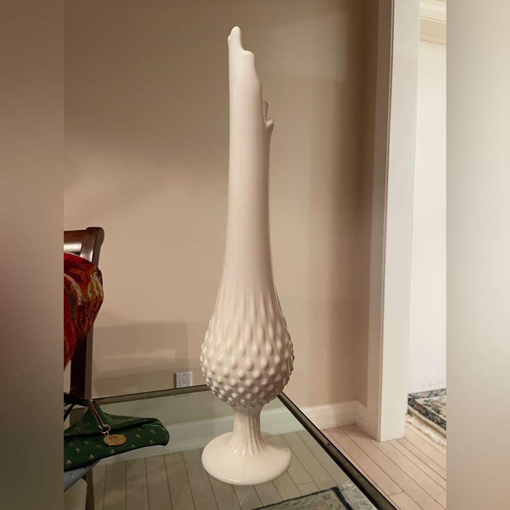 Fenton Swung Glass White Vase